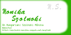 monika szolnoki business card