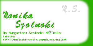 monika szolnoki business card